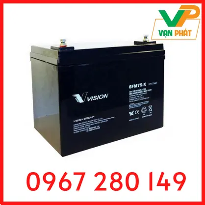 Bình Ắc Quy Vision 6FM75-X (12V-75Ah)